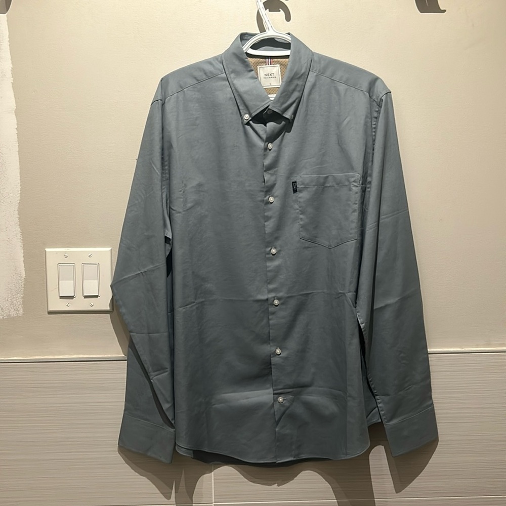Large blueish grey dress shirt